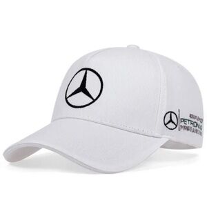 Mercedes AMG Petronas White Cap with Black Logo